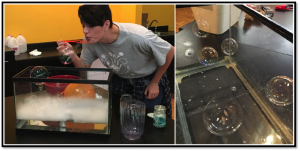 Hands on Museum - showing experiments with dry ice and bubbles